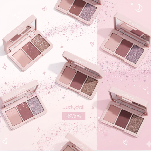 Phấn Mắt Judydoll 3 Ô – Bảng Mắt Mini Lên Màu Chuẩn, Giữ Nét Tự Nhiên Cả Ngày